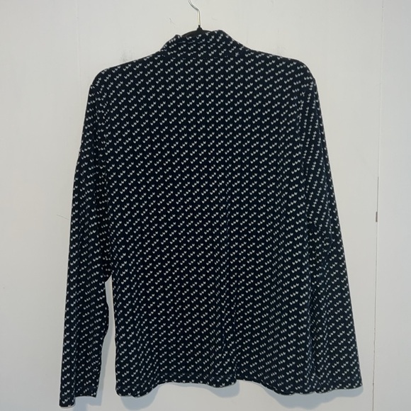 LL Bean Long Sleeve Light Fleece Womens 1/4 Zip Blue & White Pullover 1049 - Picture 2 of 5